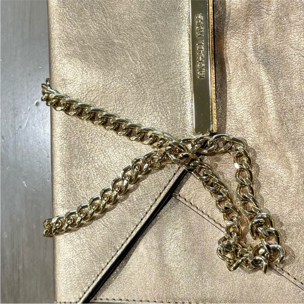 Michael Kors Metallic Gold Clutch - Picture 6 of 9
